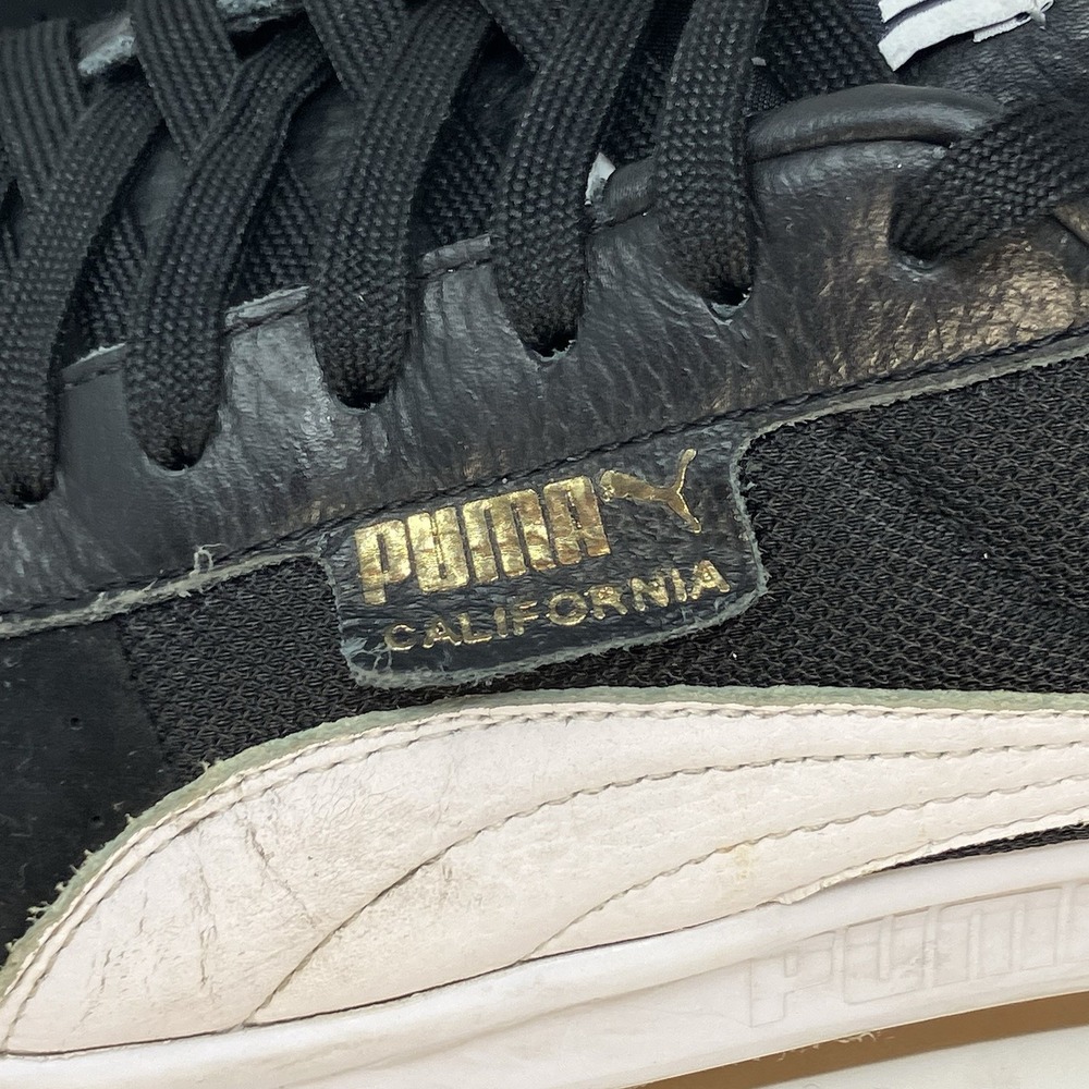 PUMA California Men Size 13 Black Suede Leather White Formstrip Gum Sole - Picture 5 of 16